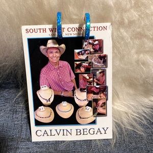 Calvin Begay opal hoop earrings